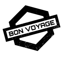 Bon Voyage rubber stamp. Grunge design with dust scratches. Effects can be easily removed for a clean, crisp look. Color is easily changed.