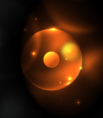 Blurred glowing circles, digital abstract background
