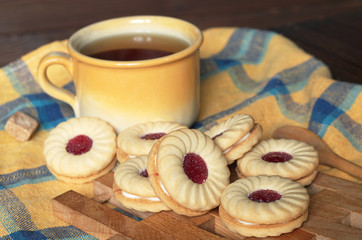 Tea cup and cookies