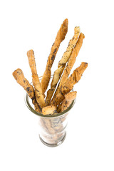 bread sticks isolated on white