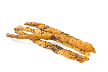bread sticks isolated on white