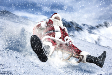 santa claus and winter sport 