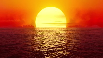 Fantasy sunset over seamlessly looped ocean. - Powered by Adobe