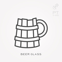 Line icon beer glass