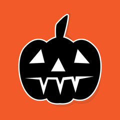 halloween pumpkin Sticker. Vector illustration