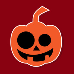 halloween pumpkin Sticker. Vector illustration
