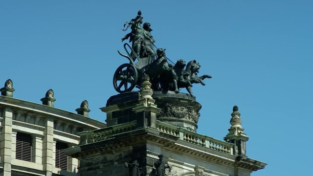 Semperoper, opera house of the Saechsische Staatsoper Dresden (Saxon State Opera), concert hall, Dresden. Saxony, Germany., Jul 2017