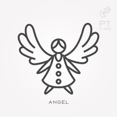 Line icon angel