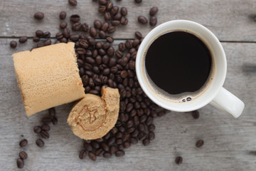 coffee cup and bread