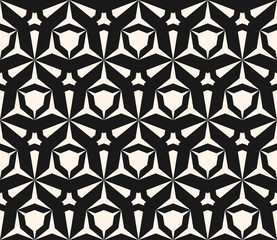 Vector geometric seamless pattern with edgy triangular shapes, hexagonal grid