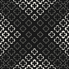 Vector halftone texture, monochrome seamless pattern, gradient transition effect from dark to light. Geometric background with crossing floral shapes. Stylish dark design for prints, tiling, wrapping
