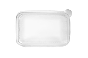 Plastic food container / Plastic container on white background.