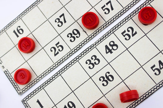 Bingo cards with chips