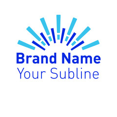 Modern flat logo template. Inspired by sun