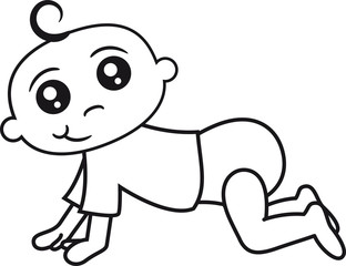 krabbeln laufen klein süß niedlich windel kind baby comic cartoon