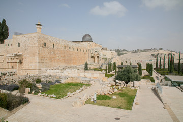 Jerusalem, Israel - Saturday, March 11, 2017 - Old city wall by the western wall