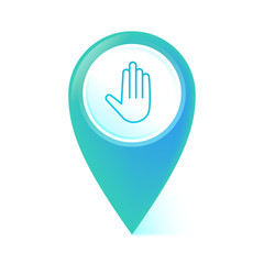 Map Pointer blau - Hand