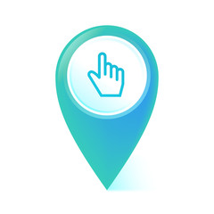 Fototapeta premium Map Pointer blau - Hand - Mauszeiger