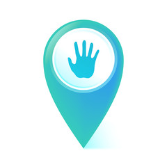 Map Pointer blau - Handfläche