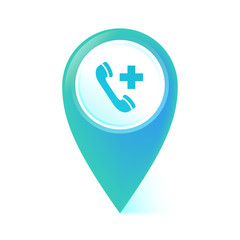 Obraz premium Map Pointer blau - Notruf