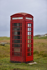 Fototapeta premium Red telephone box in rural Scotland.