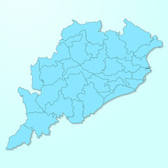 Orissa blue map on degraded background vector