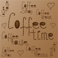 Coffee time on a brown background