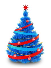 3d blue Christmas tree