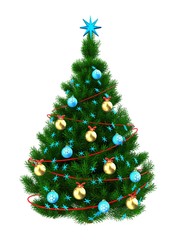 3d dark green Christmas tree