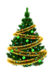 3d dark green Christmas tree