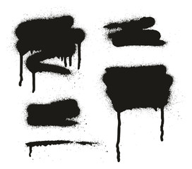 Spray Paint Abstract Vector Backgrounds, Lines & Drips Set 11