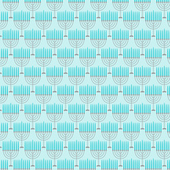 light blue menorah pattern