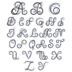 beautiful vintage font painted hands