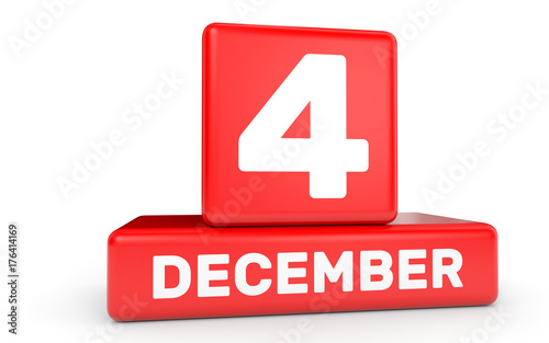 quot December 4 Calendar on white background quot Stock photo and royalty