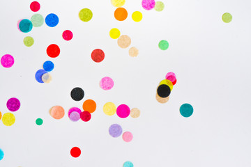 Colorful party confetti with copy space