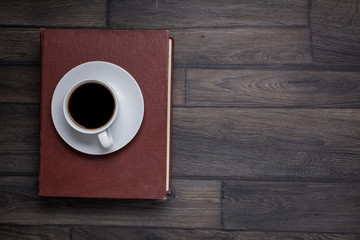 A cup of black coffee. Hot invigorating drink. Morning. For your design