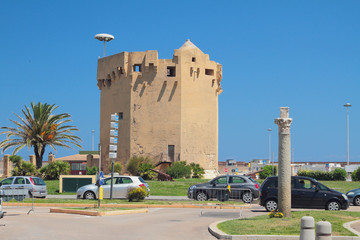 Ancient tower. Porto-Torres, Italy