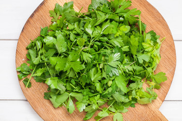 Useful greens. Parsley. Seasonings and spices. Fresh. For your design.