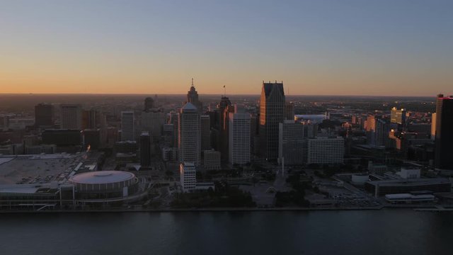 Aerial Michigan Detroit July 2017 Sunset 4K Inspire 2 