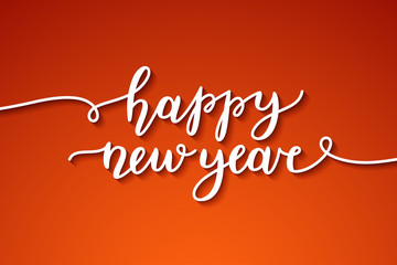 happy new year, greeting card with lettering
