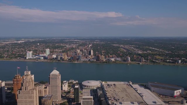 Aerial Michigan Detroit July 2017 Sunny Day 4K Inspire 2 