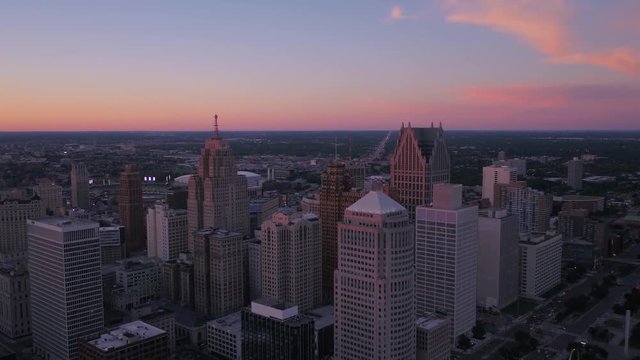 Aerial Michigan Detroit July 2017 Sunset 4K Inspire 2 