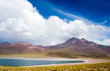 View of Miscanti and Miñiques Lagoons,  San Pedro de Atacama, Chile 