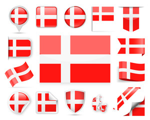 Denmark Flag Vector Set