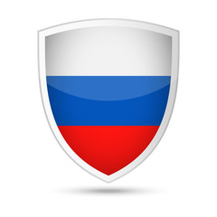 Russia Flag Vector Shield Icon