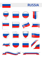 Russia Flag Vector Set