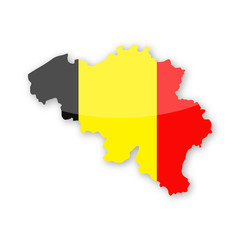 Belgium Flag Country Contour Vector Icon