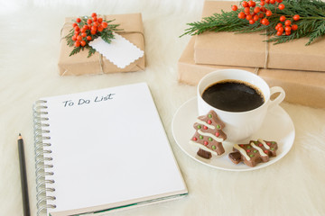 To Do List Christmas planning concept.