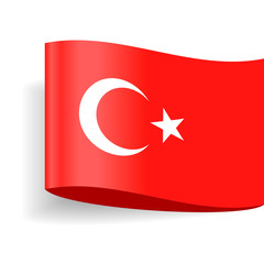 Turkey Flag Vector Label Tag Icon