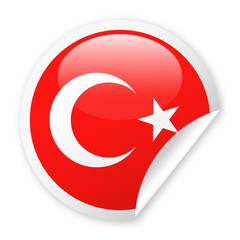 Turkey Flag Vector Round Corner Paper Icon